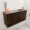 Mondiaz JOYA-DLUX 80cm meuble de salle de bains - couleur Walnut - Vasque FAYE position Droite 1 trou de robinet couleur Oza. SW1424561