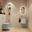 MONDIAZ TURE-DLUX Meuble toilette - 40cm - Greey - EDEN - vasque Ostra - position droite - 1 trou de robinet SW1104853