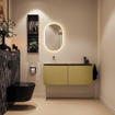 MONDIAZ TURE-DLUX Meuble toilette - 120cm - Oro - EDEN - vasque Lava - position gauche - sans trou de robinet SW1103955