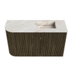 Mondiaz JOYA-DLUX Meuble de salle de bains 71,6cm - arrondi gauche couleur Shadow - Lavabo FAYE position Droite 1 trou de robinet couleur Frappe. SW1422696