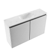 MONDIAZ TURE-DLUX Meuble toilette - 80cm - Plata - EDEN - vasque Opalo - position centrale - sans trou de robinet SW1104510