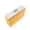 MONDIAZ TURE-DLUX Meuble toilette - 80cm - Ocher - EDEN - vasque Ostra - position centrale - 1 trou de robinet SW1104943