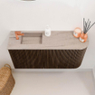 Mondiaz JOYA-DLUX 81.6cm toiletmeubel - ronding rechts kleur Walnut - Wastafel FAYE positie Links 1 kraangat kleur Saba. SW1424660