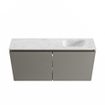 MONDIAZ TURE-DLUX Meuble toilette - 100cm - Smoke - EDEN - vasque Opalo - position droite - 1 trou de robinet SW1126212