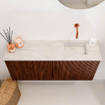 Mondiaz JOYA-DLUX 90cm meuble de salle de bains - couleur Ruby - Vasque FAYE position Droite Sans trou de robinet couleur Ostra. SW1423803