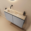 MONDIAZ TURE-DLUX 80cm meuble de toilette Plata. EDEN lavabo Frappe position gauche. Sans trou de robinet. SW1102917