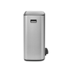 Brabantia Bo Poubelle à pédale - 60 litres - seau intérieur en plastique - matt steel fingerprint proof SW1117454