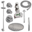 BRAUER Chrome Edition Regendoucheset inbouw - hoofddouche 30cm - plafondarm 20cm - 3 gladde knoppen - inclusief inbouwdeel - handdouche staaf 1 stand - chroom SW643406