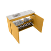 MONDIAZ TURE-DLUX Meuble toilette - 80cm - Ocher - EDEN - vasque Glace - position gauche - 1 trou de robinet SW1103387