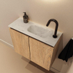 MONDIAZ TURE-DLUX Meuble toilette - 60cm - Washed Oak - EDEN - vasque Opalo - position droite - 1 trou de robinet SW1104612
