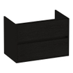 BRAUER Adore wastafelonderkast - 80x46x55cm - 2 softclose lades - greeploos - 1 sifon uitsparing - Timber Black SW1198384
