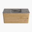 Mondiaz CIRO-DLUX Badkamermeubelset - 110x45x50cm - Solid surface wastafel Sombra - 1 wasbak Midden - 1 kraangat - 2 lades - Oak SW1531240