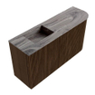 Mondiaz JOYA-DLUX 81.6cm toiletmeubel - ronding rechts kleur Walnut - Wastafel FAYE positie Links Zonder kraangat kleur Sombra. SW1424755