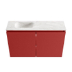 MONDIAZ TURE-DLUX Meuble toilette - 80cm - Fire - EDEN - vasque Ostra - position gauche - 1 trou de robinet SW1104833