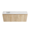 MONDIAZ TURE-DLUX Meuble de WC 120 cm Washed Oak. Lavabo EDEN Opalo position gauche. Sans trou de robinet. SW1104636