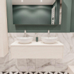 ENSEMBLE DE MEUBLE MONDIAZ LUSH - 120cm - 1 tiroir - lavabo BARCO - 2 lavabos - 2 trous de robinet - sous-couche SW409732
