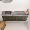 Mondiaz JOYA-DLUX 101.6cm toiletmeubel - ronding rechts kleur Shadow - Wastafel FAYE positie Links 1 kraangat kleur Sombra. SW1425227