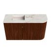 Mondiaz JOYA-DLUX 71.6cm meuble de salle de bains - arrondi droit couleur Ruby - Vasque FAYE position Gauche Sans trou de robinet couleur Frappe. SW1423495