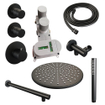 Brauer Black Edition Ensemble de douche pluie encastré - douche principale 30cm - 3 boutons lisses - bras mural droit - douchette à main 1 fonction - noir mat SW486504