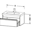 Duravit Ketho Meuble sous-lavabo 80x41x46.5cm graphite 0300533