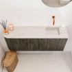 Mondiaz JOYA-DLUX Meuble de toilette 101.6cm - arrondi gauche couleur Shadow - Vasque FAYE position Droite Sans trou de robinet couleur Meli SW1424919