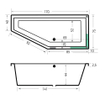 Xenz Society Compact baignoire - 170x75cm - avec trop-plein - sans bonde - Installation d'angle droite - Acrylique Blanc SW102928