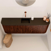 Mondiaz JOYA 123.2cm toiletmeubel - ronding links en rechts kleur Ruby - Wastafel FAYE positie Midden Zonder kraangat kleur Urban. SW1421870