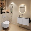 MONDIAZ TURE-DLUX Meuble WC 80 cm Cale. EDEN lavabo Opalo position centrale. Sans trou de robinet. SW1104234