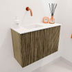 Mondiaz JOYA 60cm toiletmeubel - kleur Dusk - Wastafel FAYE positie Links Zonder kraangat kleur Talc. SW1421642