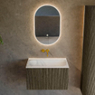 Mondiaz KURVE Ensemble de meuble de salle de bains - 70x46x40cm - 1 tiroir - lavabo solid surface - central - sans trou de robinet - Shadow SW1414209