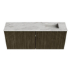 Mondiaz JOYA-DLUX 100cm meuble de toilette - couleur Shadow - Vasque FAYE position Droite 1 trou de robinet couleur Glace. SW1422760