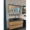 Saniclass Chaci Badkameronderkast - 100cm - 2 lades - greeploos - eiken incl mat zwarte wastafel met 1 kraangat SHOWROOMMODEL SHOW26475