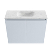 MONDIAZ TURE-DLUX Meuble de toilettes 60 cm Clay. EDEN vasque Opalo position milieu. Avec 1 trou de robinet. SW1104237
