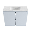 MONDIAZ TURE-DLUX Meuble toilette - 60cm - Clay - EDEN - vasque Opalo - position centrale - 1 trou de robinet SW1104237