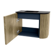 Mondiaz JOYA 51.6cm meuble de salle de bains - arrondi droit couleur Dusk - Vasque FAYE position Gauche Sans trou de robinet couleur Urban. SW1421676