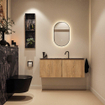 MONDIAZ TURE-DLUX Meuble toilette - 120cm - Washed Oak - EDEN - vasque Lava - position centrale - 1 trou de robinet SW1104107
