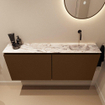 MONDIAZ TURE-DLUX Meuble toilette - 120cm - Rust - EDEN - vasque Glace - position droite - sans trou de robinet SW1103505