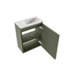 MONDIAZ TURE-DLUX Meuble toilette - 40cm - Army - EDEN - vasque Ostra - position droite - sans trou de robinet SW1104691