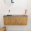 Mondiaz JOYA-DLUX 100cm toiletmeubel - kleur Oak - Wastafel FAYE positie Links Zonder kraangat kleur Sombra. SW1426239