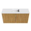 Mondiaz JOYA 80cm toiletmeubel - kleur Oak - Wastafel FAYE positie Midden Zonder kraangat kleur Talc. SW1421124