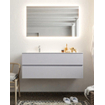 Mondiaz VICA ensemble de meuble de salle de bain - 120cm - meuble sous-vasque cale - 2 tiroirs - lavabo cloud gauche - 1 trou de robinet - miroir LED - version XL 60cm haut SW1097825