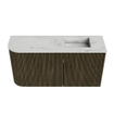 Mondiaz JOYA-DLUX 81.6cm toiletmeubel - ronding links kleur Shadow - Wastafel FAYE positie Rechts Zonder kraangat kleur Opalo. SW1422961