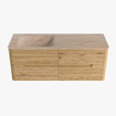 Mondiaz CIRO-DLUX Badkamermeubelset - 130x45x50cm - Solid surface wastafel Saba - 1 wasbak Links - zonder kraangaten - 4 lades - Oak SW1531177