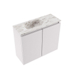 MONDIAZ TURE-DLUX Meuble toilette - 60cm - Cale - EDEN - vasque Glace - position gauche - sans trou de robinet SW1103165