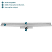 Easy drain compact 30 paroi zéro canal de douche simple plaque avec sortie latérale 6x70cm acier inoxydable 2302648