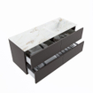MONDIAZ VICA-DLUX Ensemble meuble de salle de bains - 120cm - meuble bas dark grey - 4 tiroirs - lavabo encastré cloud à droite - sans trous de robinet - version haute 60cm - frape SW1088533