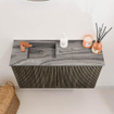 Mondiaz JOYA-DLUX 70cm meuble de salle de bains - couleur Shadow - Vasque FAYE position Gauche 1 trou de robinet couleur Sombra. SW1425198