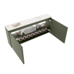 MONDIAZ TURE-DLUX Meuble de toilettes 120 cm Army. EDEN lavabo Frappe position gauche. Avec 1 trou de robinet. SW1102649
