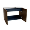 Mondiaz JOYA-DLUX 60cm meuble de toilette - couleur Walnut - Vasque FAYE position Milieu Sans trou de robinet couleur Glace. SW1422362