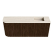 Mondiaz JOYA-DLUX 101.6cm toiletmeubel - ronding links kleur Walnut - Wastafel FAYE positie Rechts Zonder kraangat kleur Meli. SW1424443